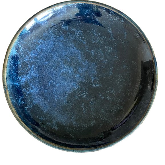 Oneida Studio Pottery Porcelain Plate Deep Round Blue Moss Restaurantware 10 in. - Picture 1 of 12